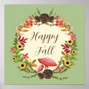 Póster Seta y girasoles con texto personalizable