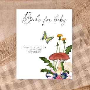 Póster setas baby shower Libros para bebé
