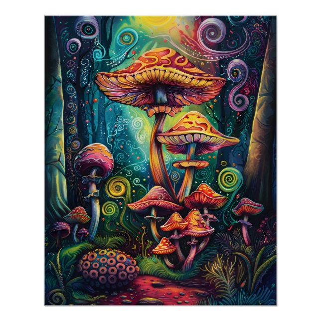 Póster Setas psicodélicas Funky Colorful Artwork (Anverso)
