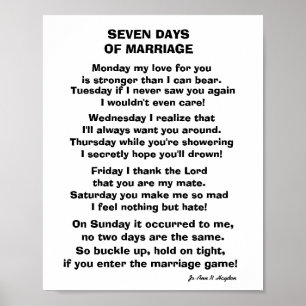 PÓSTER SETE DÍAS DE POEMA DE MATRIMONIO