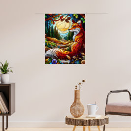 Póster Seted Glass Look Red Fox