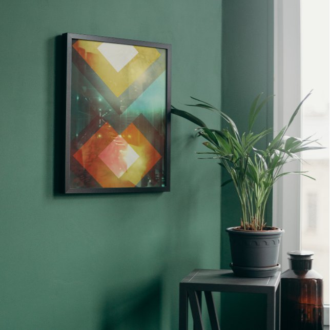 Póster Setentis Naranja Resumen Techno Triangles (Subido por el creador)