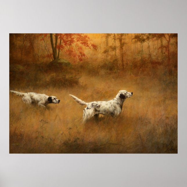 Póster Setters in a Field by Percival Leonard Rosseau (Frente)