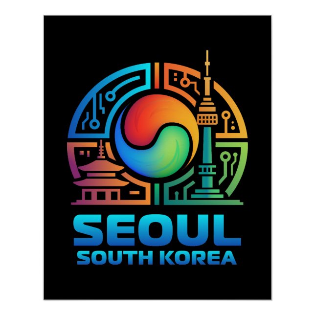 Póster Seúl Corea del Sur (Anverso)