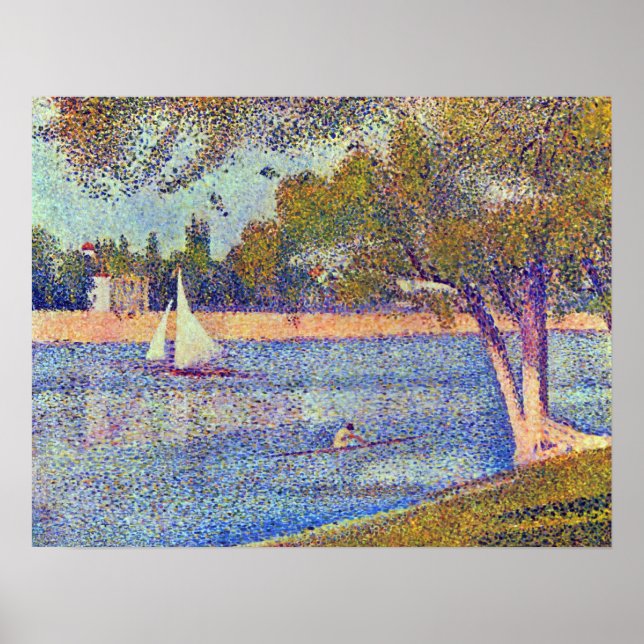 Póster Seurat - El Sena en el Grand Jatte, Primavera (Frente)