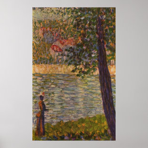 Póster Seurat: La caminata de la mañana (El Sena en Courb