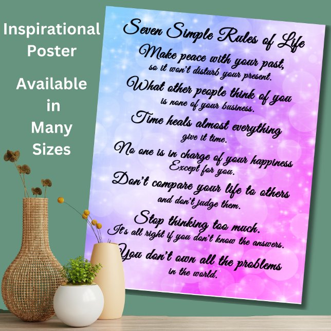 Póster Seven Simple Rules for Life - can change sizes - (Subido por el creador)
