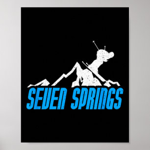 Póster Seven Springs Skiboard Snowboard France Resort Di