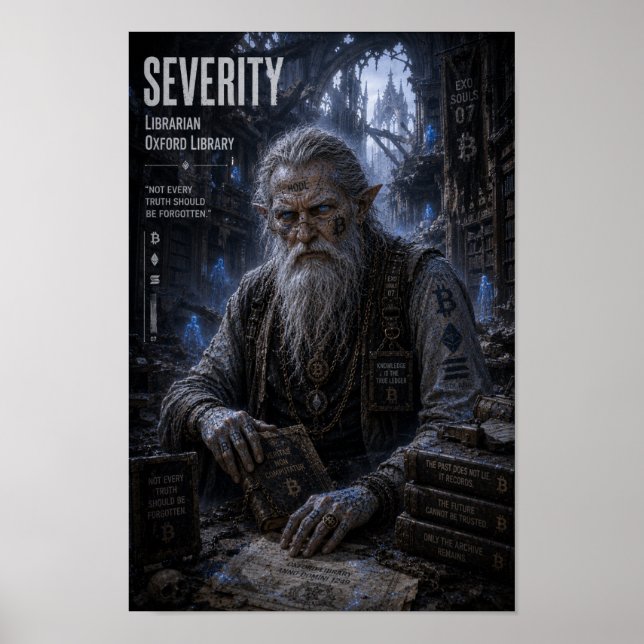 Póster Severidad / Bibliotecario / Biblioteca de Oxford (Frente)
