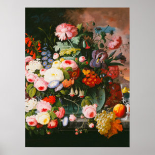 Póster Severin Roesen - Vida De Flores Y Fruta