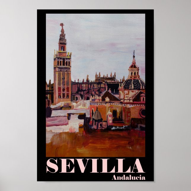 Póster Sevilla Andalucía España Retro Poster (Frente)
