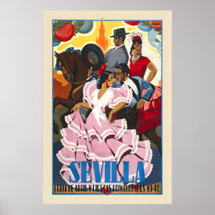 Póster Sevilla Sevilla España Espania Iberia Vintage