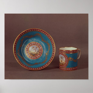 Póster Sevres bleu celeste coffee cup and saucer, c.1780