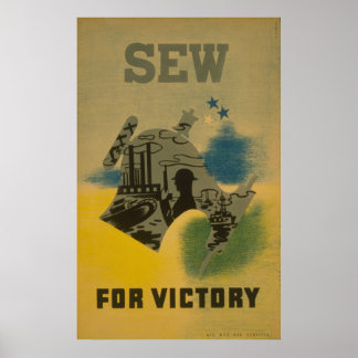 Póster Sew for Victory - Poster de la Segunda Guerra Mund
