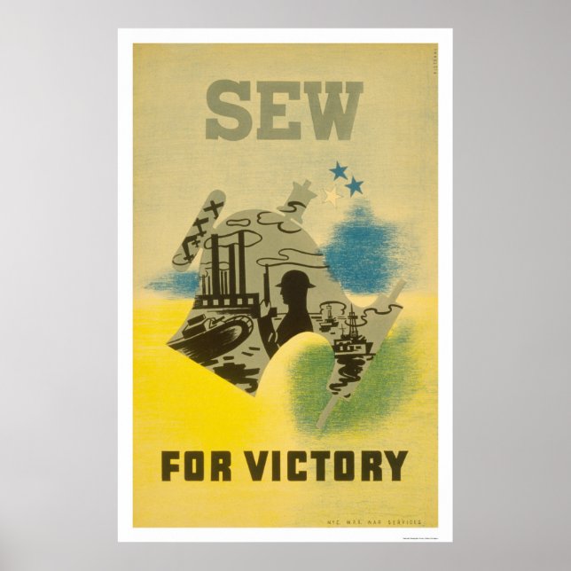 Póster Sew For Victory WII WPA 1941 (Frente)