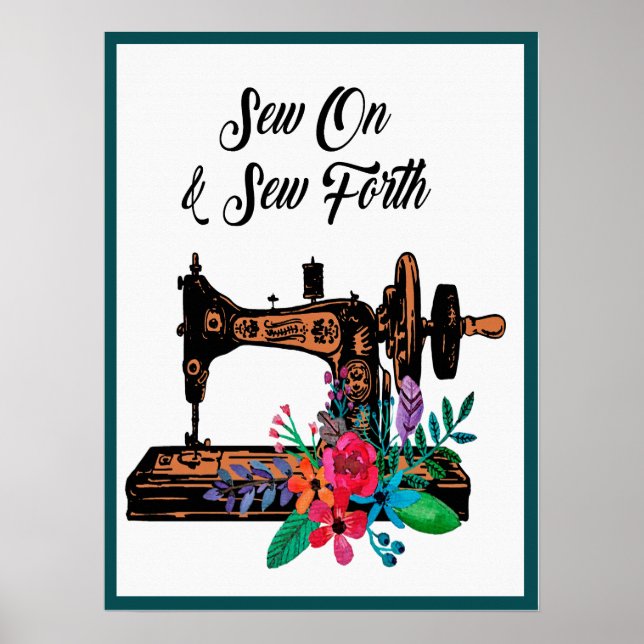Póster Sew On & Sew Fort Quote Seamstress Tailor (Frente)