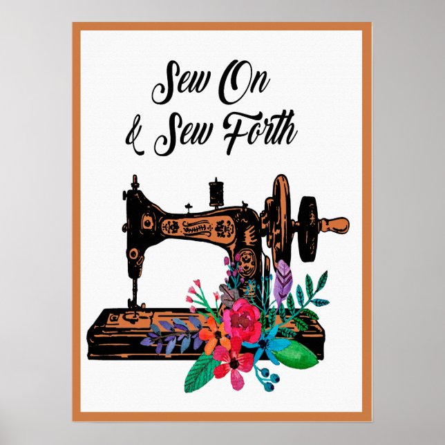 Póster Sew On & Sew Fort Quote Seamstress Tailor (Frente)