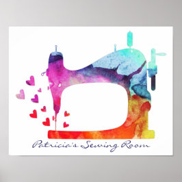 Póster Sewing Machine Craft Room Wall Art