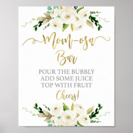 Póster Sexo Signo de barra húmeda floral blanca neutra