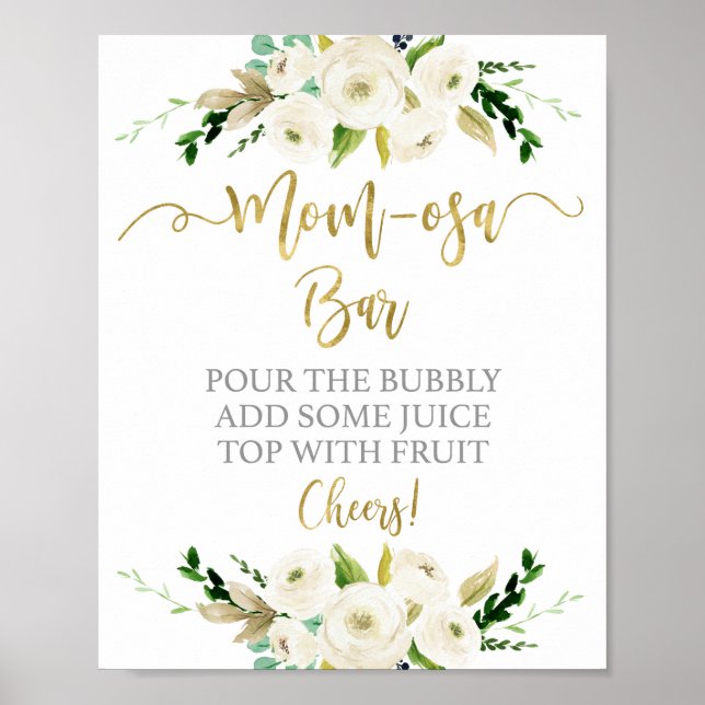 Póster Sexo Signo de barra húmeda floral blanca neutra (Frente)