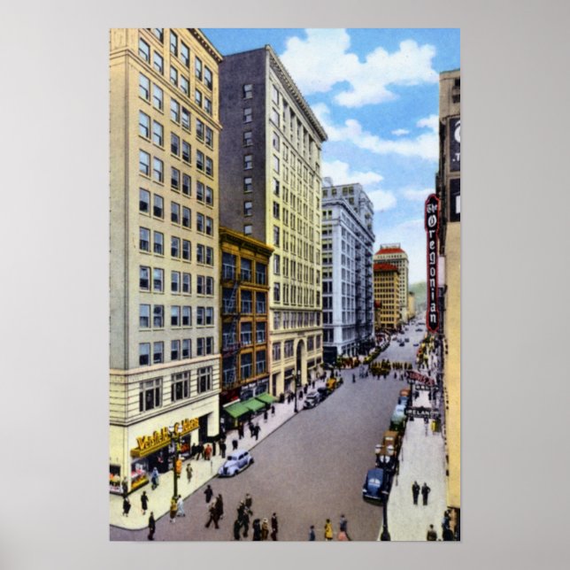 Póster Sexta Avenida de Portland Oregon (Frente)