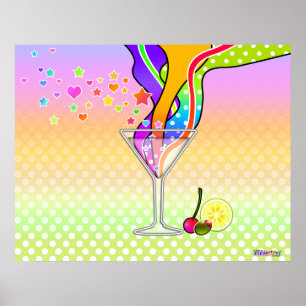 PÓSTER SEXTIES POP ART STYLE MARTINI