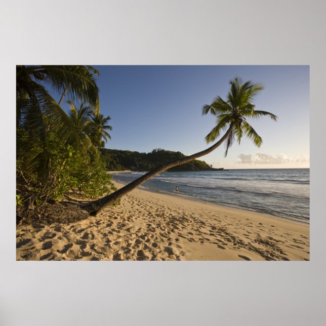 Póster Seychelles, isla Mahe, playa de Anse Takamaka, (Frente)