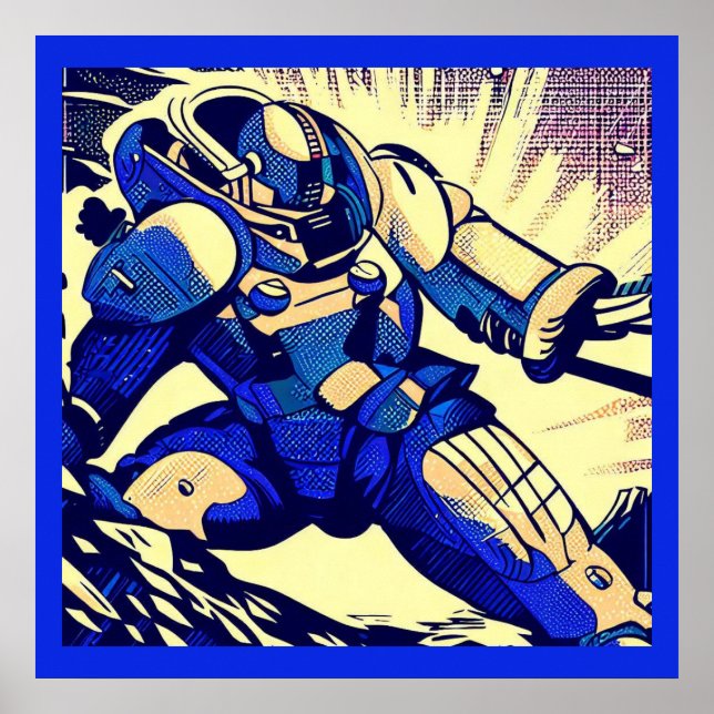 Póster SF - Anime Hero Woodcut 4 (Frente)