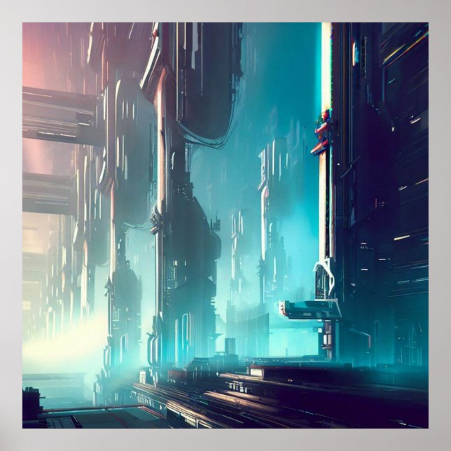 Póster SF Ciudad futurista 1 (Frente)