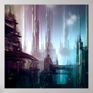 Póster SF Ciudad futurista 2