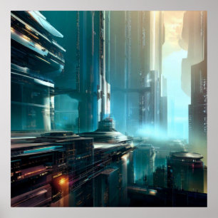 Póster SF Ciudad Futurista 3