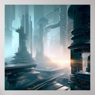 Póster SF Ciudad futurista 4