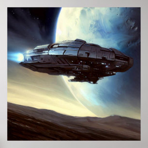Póster SF Orbiting Spaceship 2