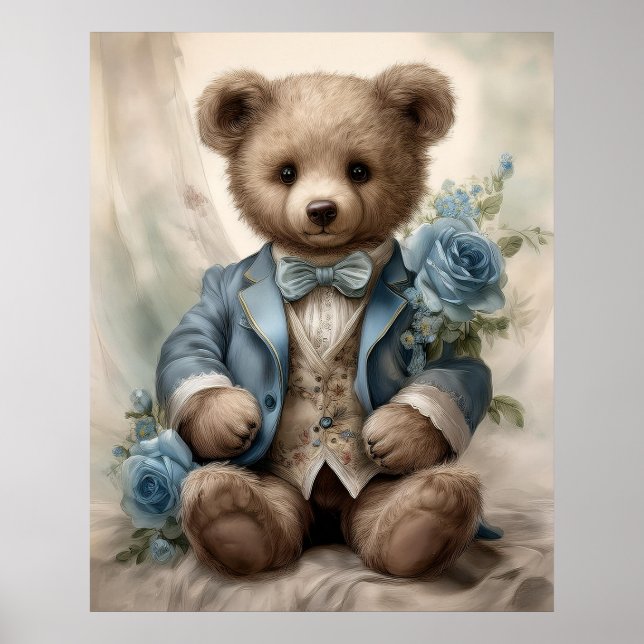 Póster Shabby Chic Antique Teddy Boy (Frente)
