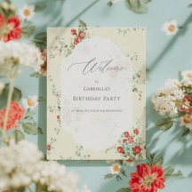 Shabby chic florals Tablero de bienvenida