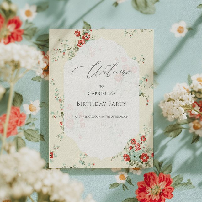 Póster Shabby chic florals Tablero de bienvenida (Subido por el creador)