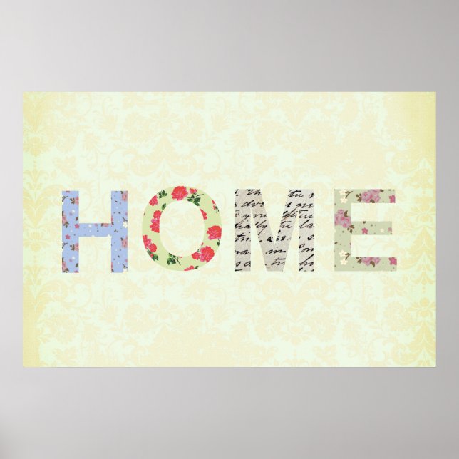 Póster Shabby Chic Home Decorative crema Poster (Frente)