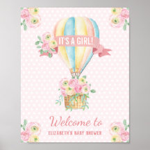 Shabby Chic Hot Air Balloon Pink Floral Shower