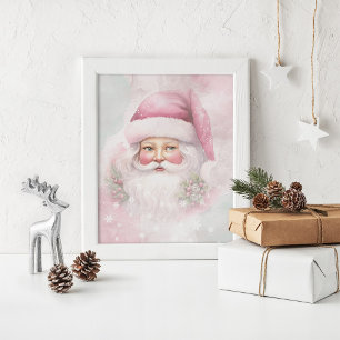 Póster Shabby Chic Santa Claus Scrapbook Paper Poster
