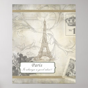 Póster Shabby: París es siempre una buena idea