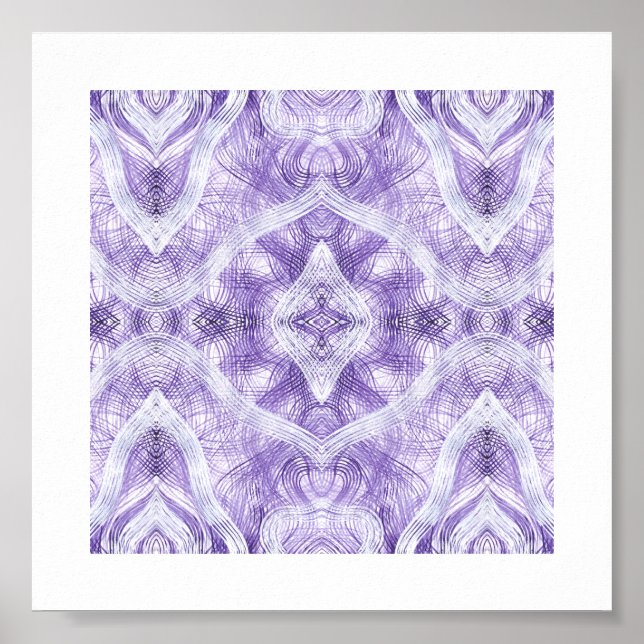 Póster Shadow Abstract Light Purple Watercolor Art (Frente)