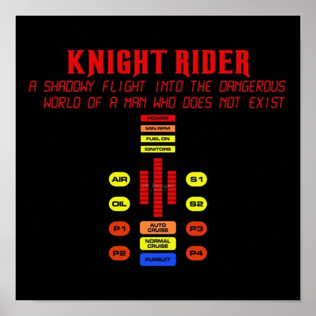 Póster Shadowly Flight KITT Knight Rider (Frente)