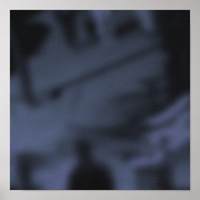 Póster Shadowy Blue NYC Sidewalk Rush Hora (Frente)