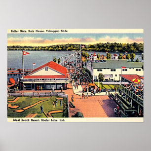 Póster Shafer Lake, Indiana Ideal Beach Resort