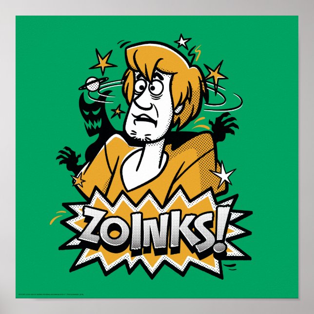 Póster Shaggy "¡Zoinks!" Gráfico de semitono (Frente)
