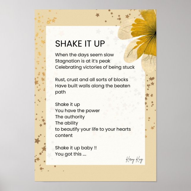 Póster Shake It Up - Aumentando Poesía Motivacional (Frente)