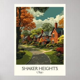 Póster Shaker Heights Cleveland Suburb Histórico Hogares 