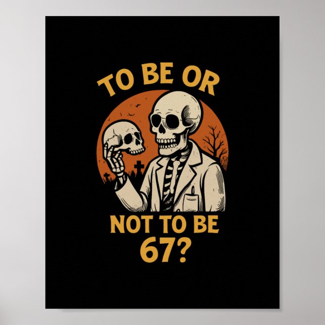 Póster Shakespeare 67 Meme Divertido Esqueleto Friki Hall (Frente)