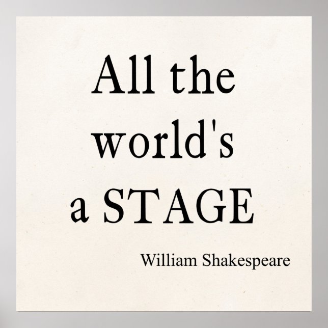 Póster Shakespeare cita citas en escena de All the World (Frente)