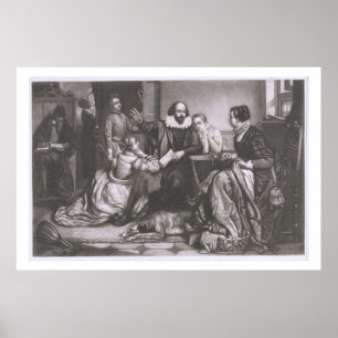 Póster Shakespeare con su familia, en Stratford, Recitin